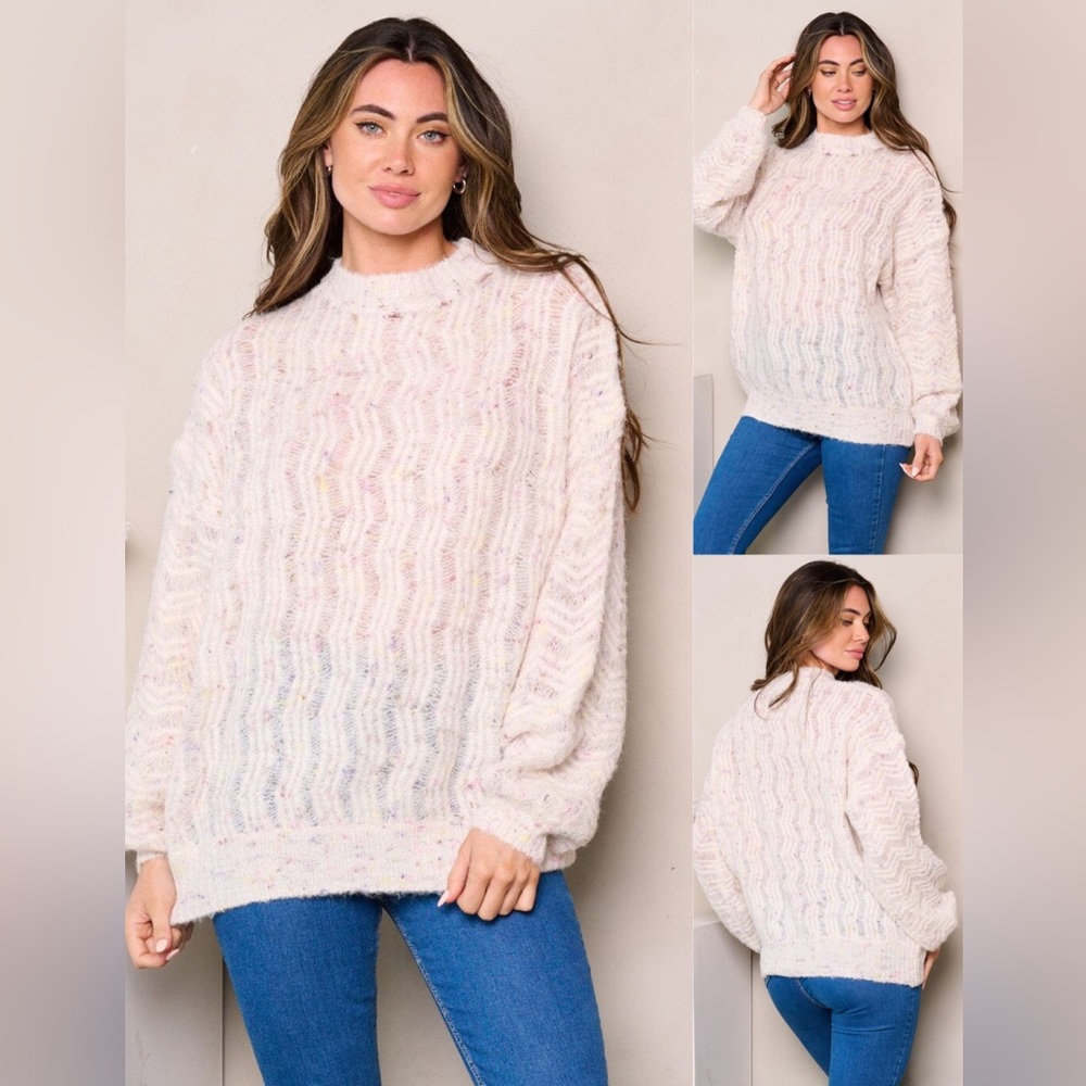 3-Pack Rainbow Speckled Lightweight Sweater